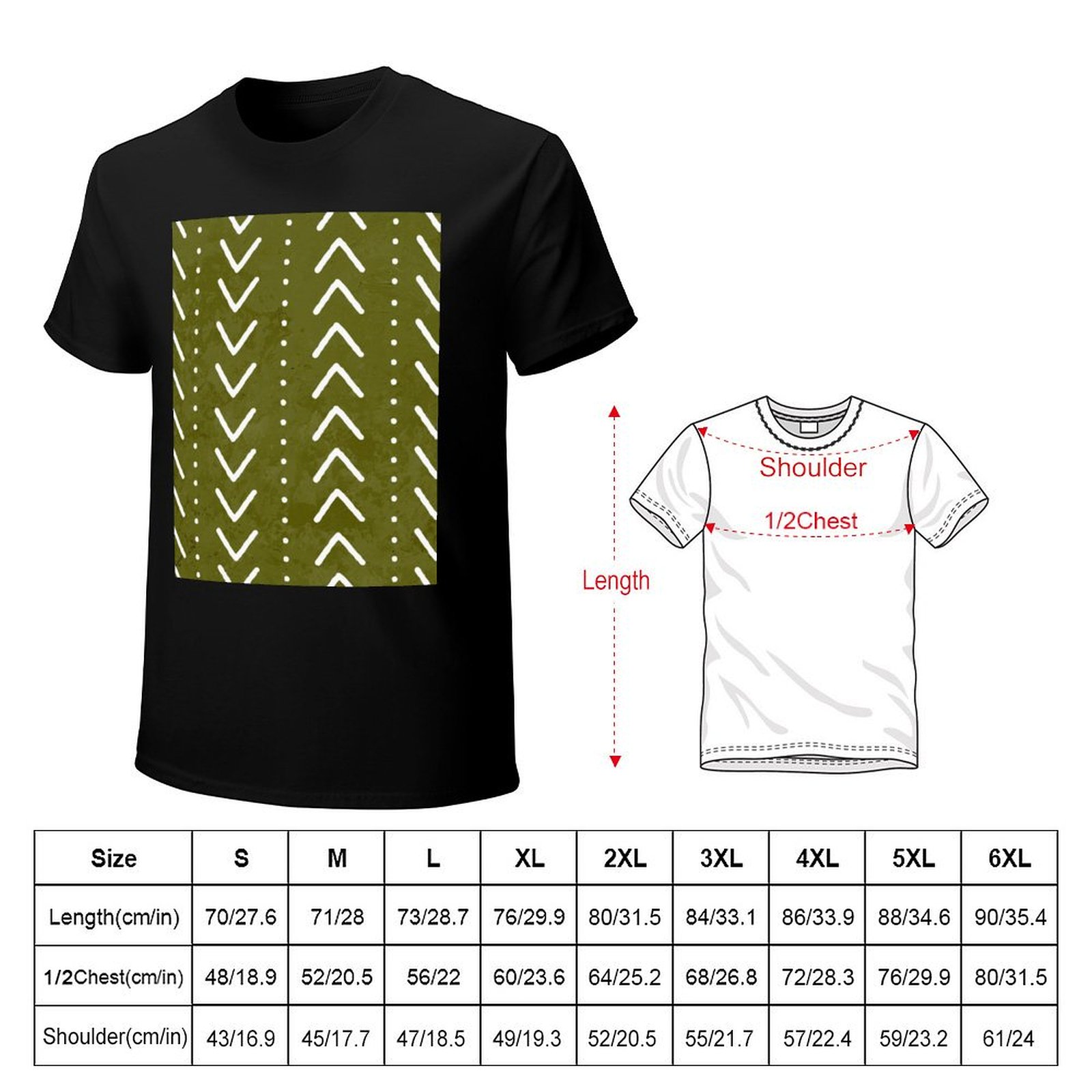 Olive Green Mudcloth Arrows Pa - огляд і ціна Mudcloth Print Top