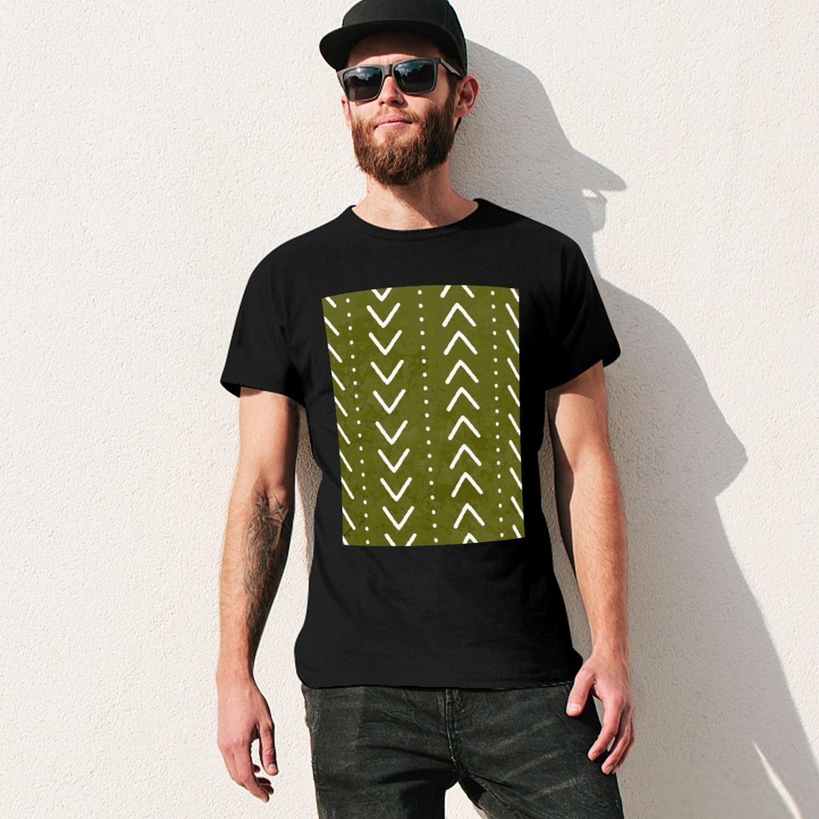 Olive Green Mudcloth Arrows Pa - огляд і ціна Mudcloth Print Top
