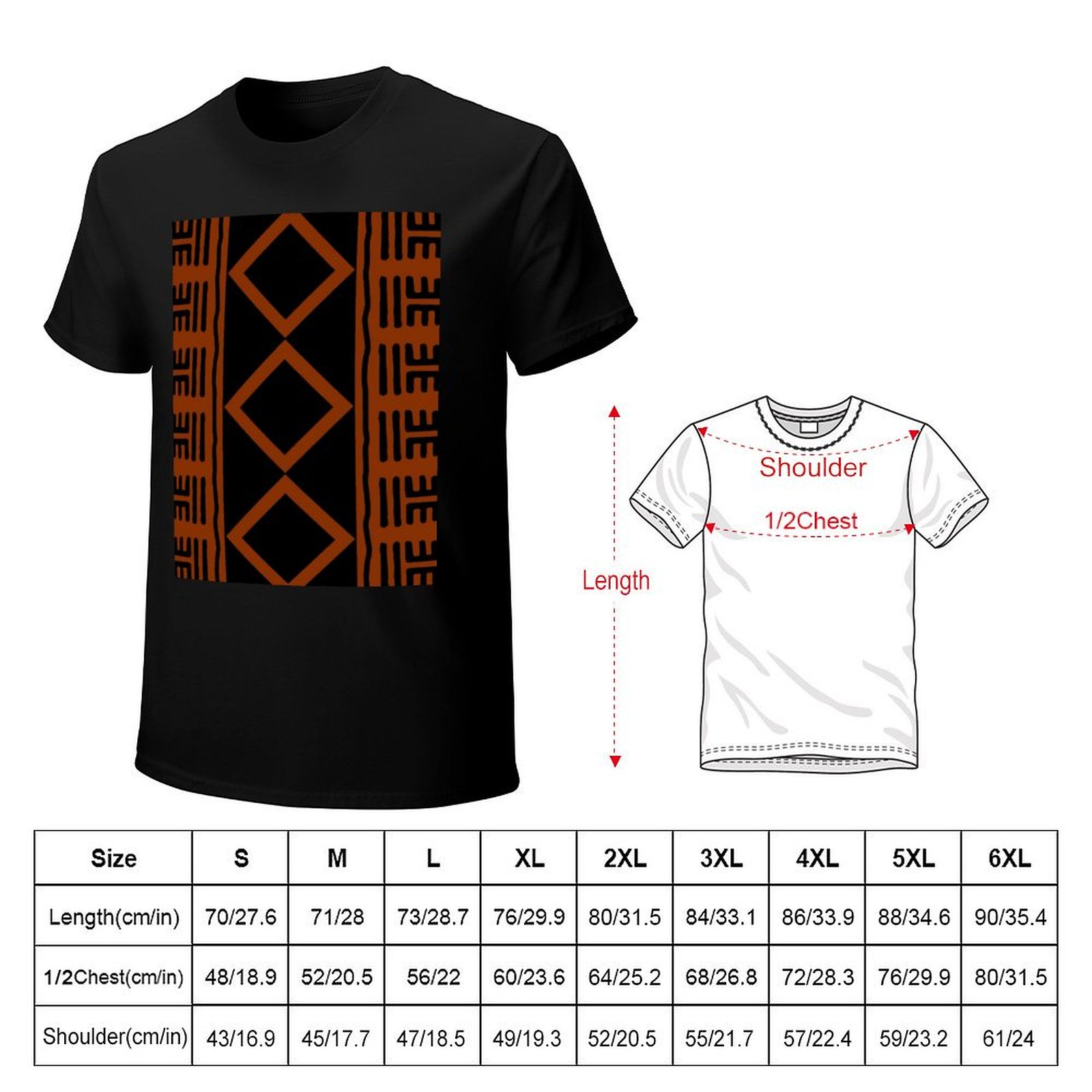 Rust Colored African Mudcloth  - огляд і ціна Mudcloth Print Top